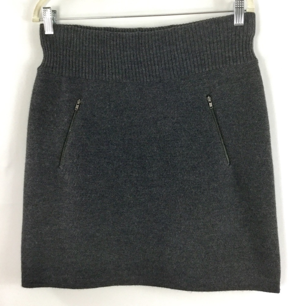 Loft Merino Wool Blend Knit Skirt With Zippered Pocket Details Size M